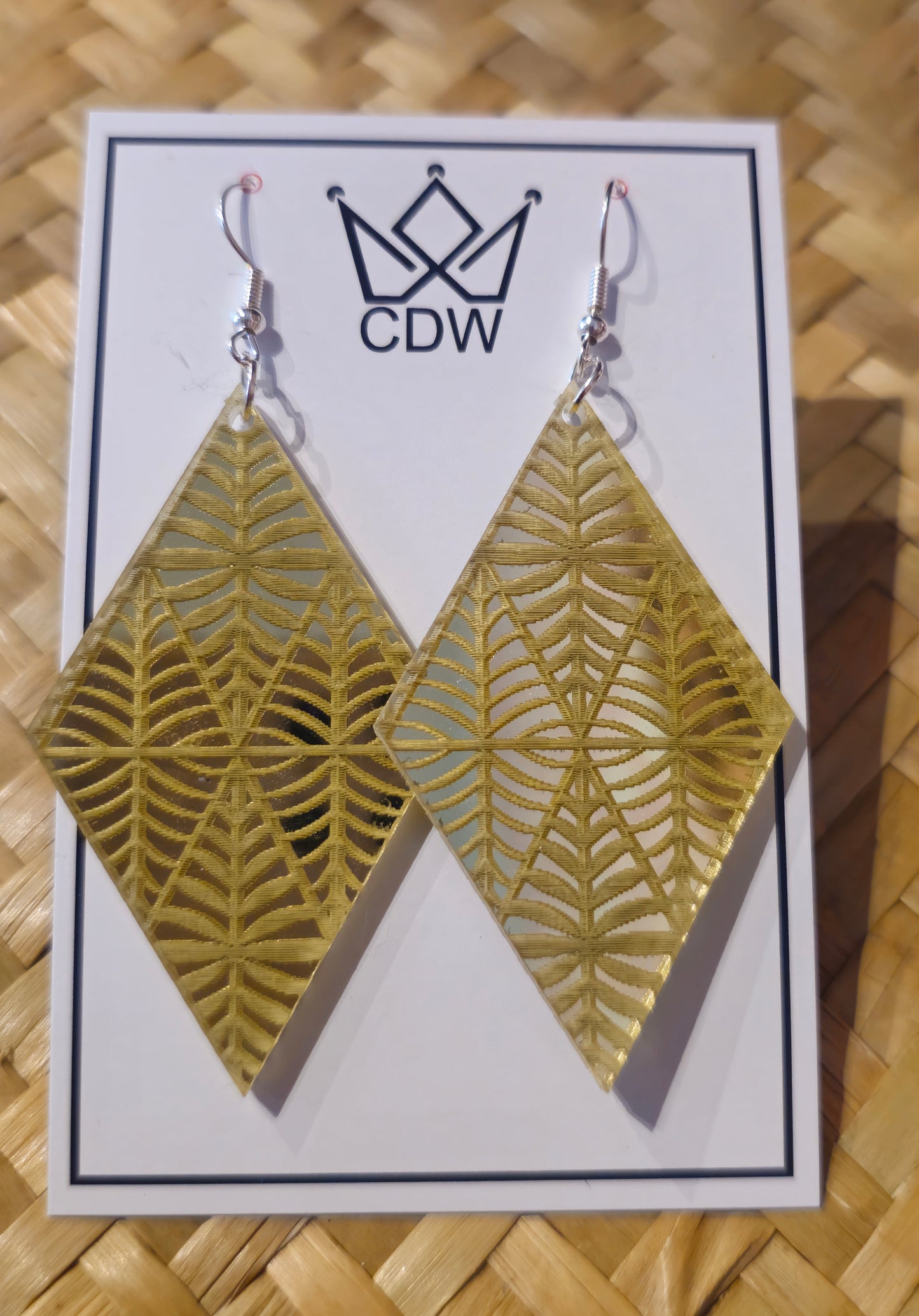 Tongan pattern acrylic drop earrings