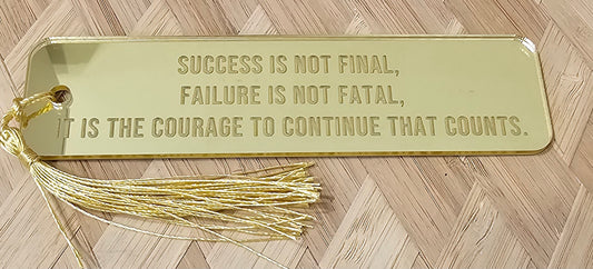 motivational engraved book mark