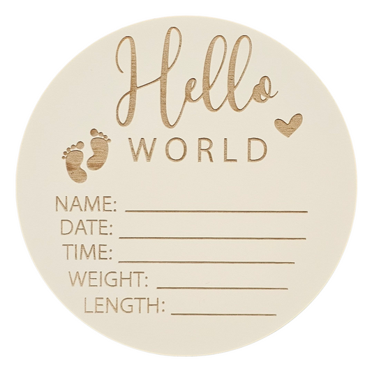 Baby Announcement Disc- Hello World