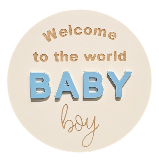Baby Announcement disc - baby boy