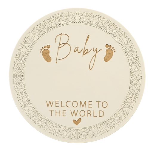 Baby Announcement Disc - Maori design