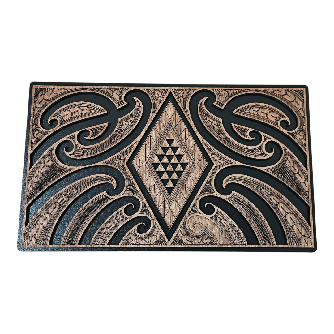 Maori Rectangular Detailed Koru Wall Art