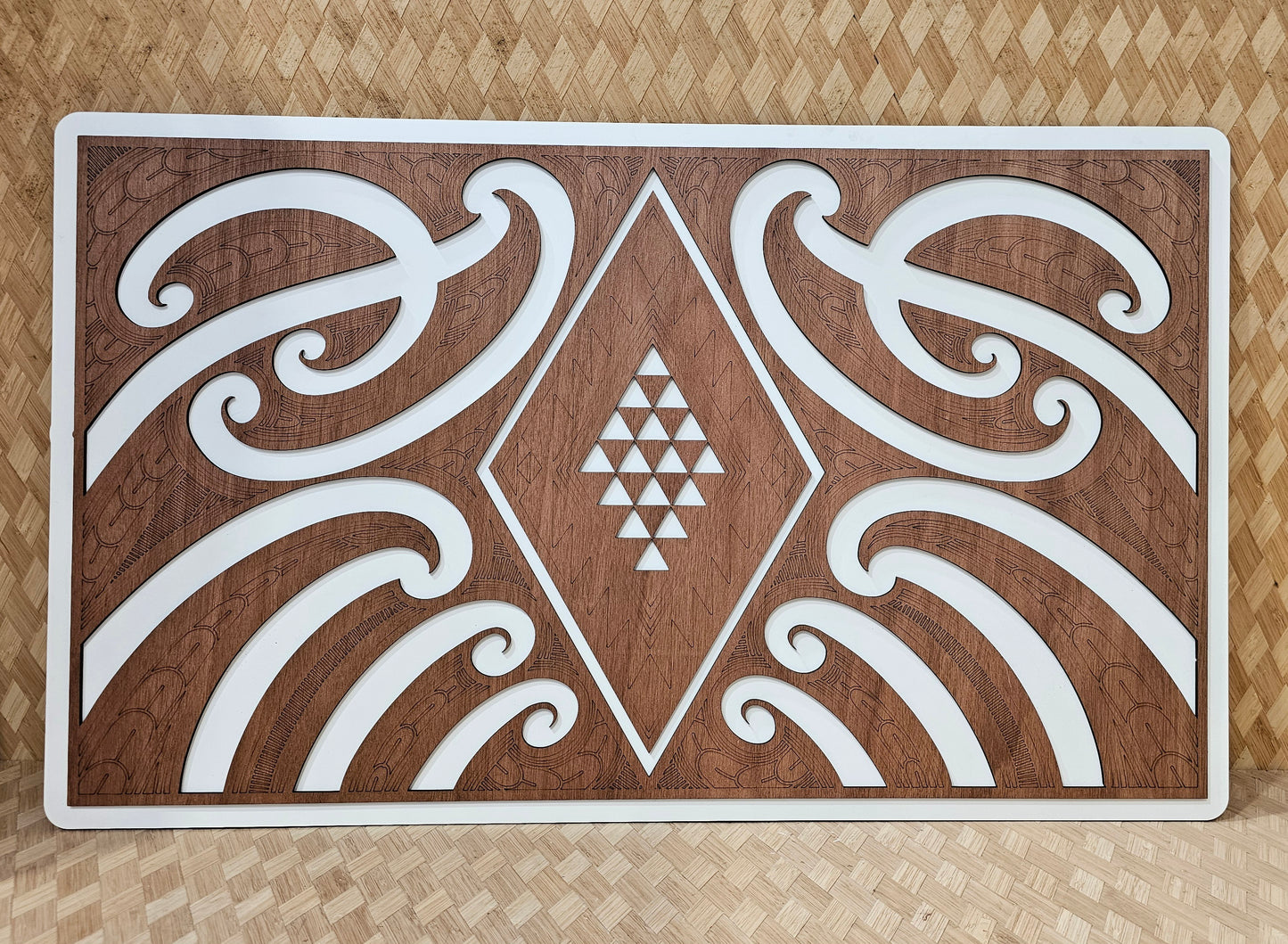 Maori Rectangular Detailed Koru Wall Art