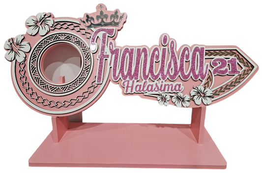 CDW157 - Samoan crown glitter acrylic key