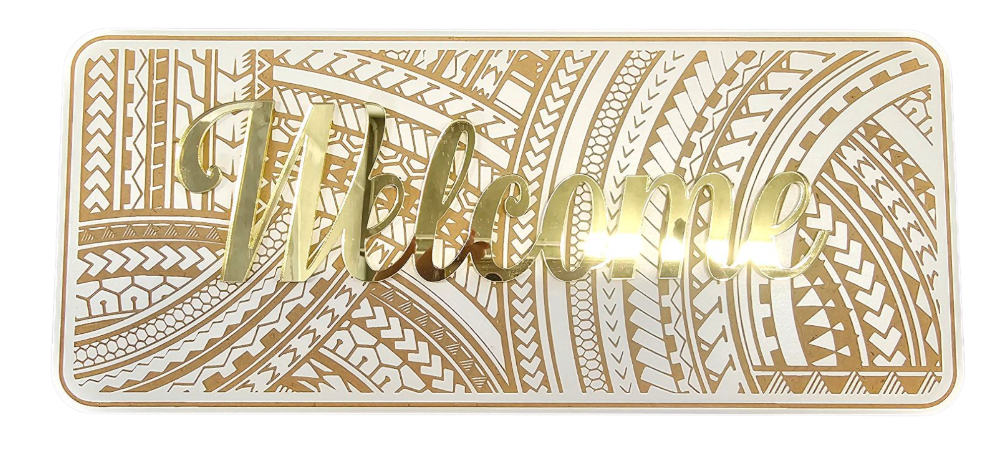 Samoan Engraved Welcome Sign - Welcome or Talofa
