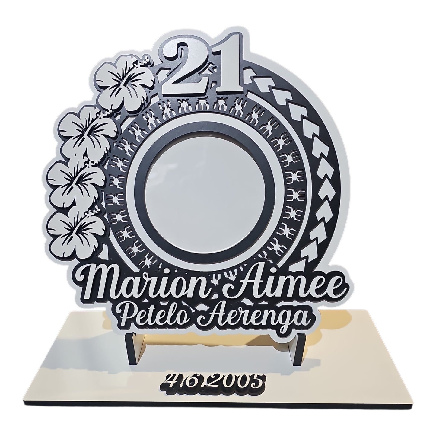 Samoan cook island wood 21st birthday plaque