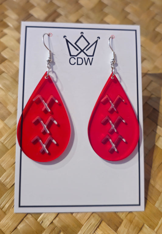 Samoan Teardrop Bird Motif Earrings