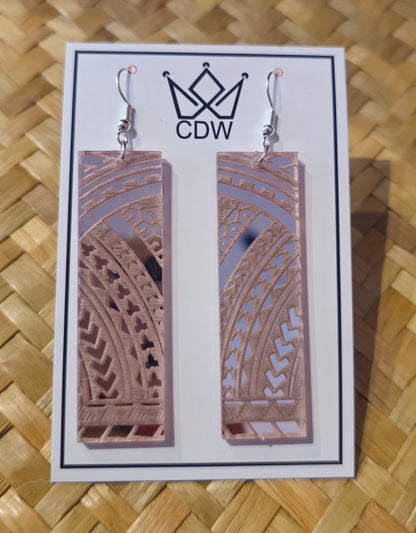Pacifica pattern mirror earrings