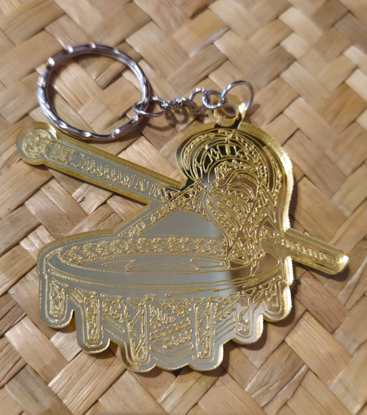 Samoa Keychains To'oto'o, Fue & Tanoa Mirror Keychain - CUSTOM Designz Workshop