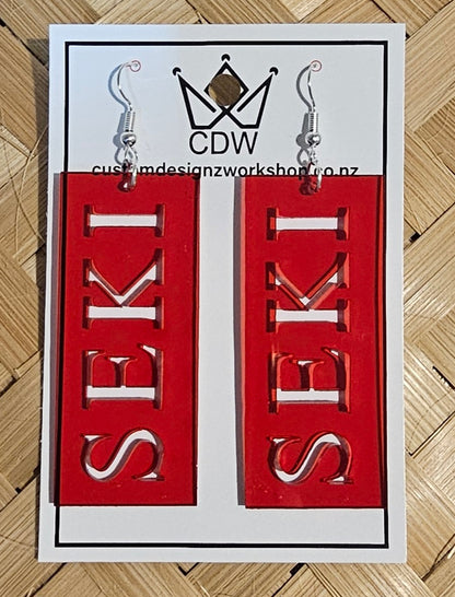 Rectangular Seki Earrings