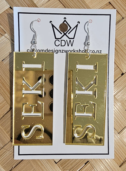 Rectangular Seki Earrings