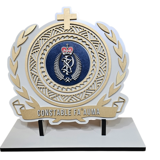 Wood Samoan Shield & Logo Plaque