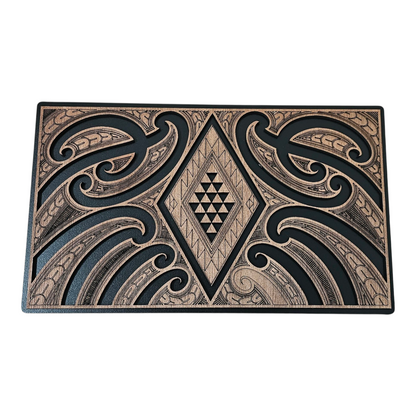 Maori Rectangular Detailed Koru Wall Art