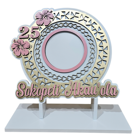 Wood Tongan Pattern Birthday Plaque