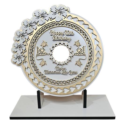 Wood Pacifica Flower Stingray Birthday Plaque