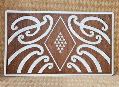 Maori Rectangular Detailed Koru Wall Art