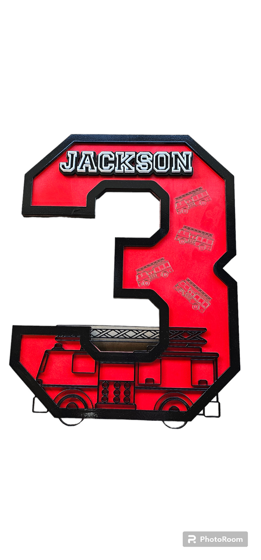 Number 3 Firetruck Theme Key