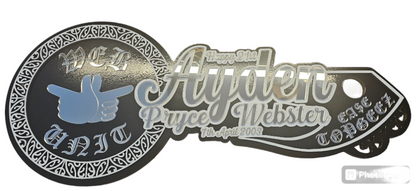 CDW162 - Maori pattern mirror key with koru end