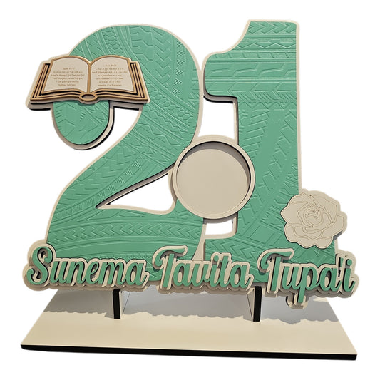 CDW293 - 21st Key - 21 Shaped Samoan Patterns With Bible