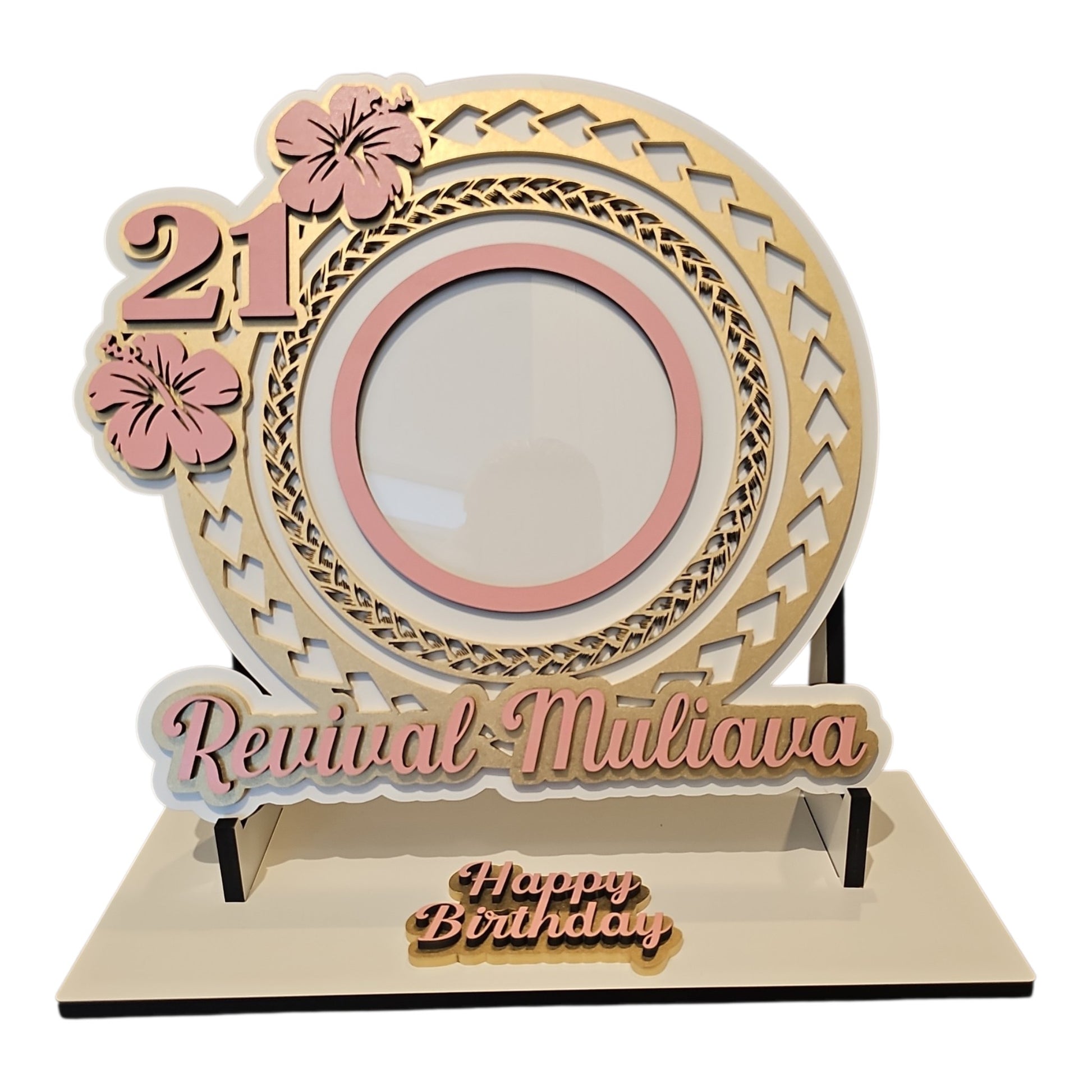 Samoan 21st wood birthday plaque 
