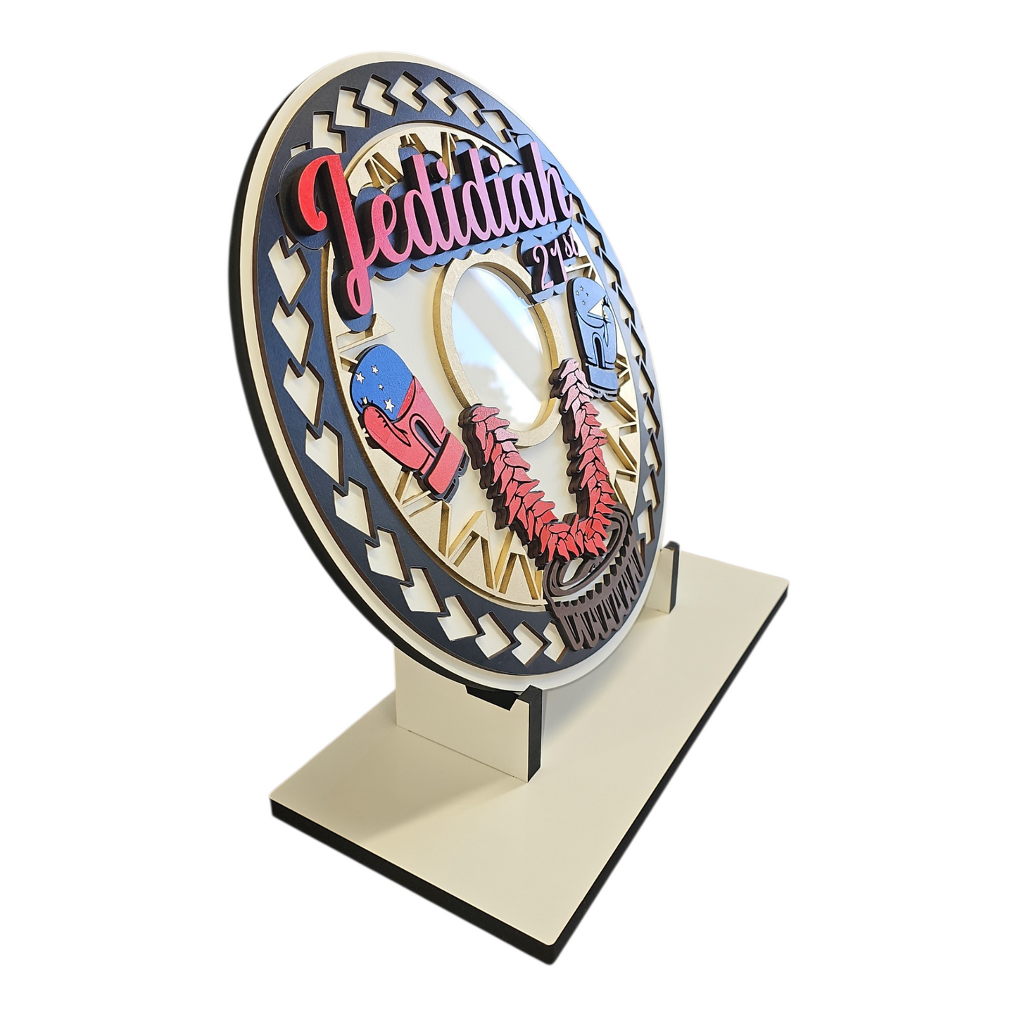 CDW309 - Samoan Ula Fala & Tanoa Birthday Plaque