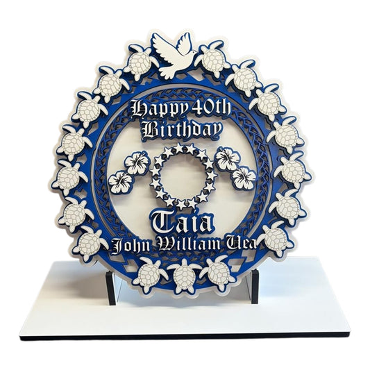 Turtle Cook Island birthday plaque