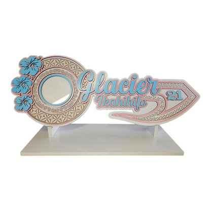 CD332 - 21st Key - Tongan Maori Patterns, Hibiscus Flowers (Melamine)