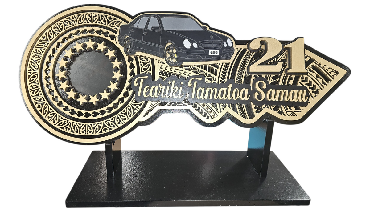 21st key pacifica maori samoan cook island patterns with mercedes car