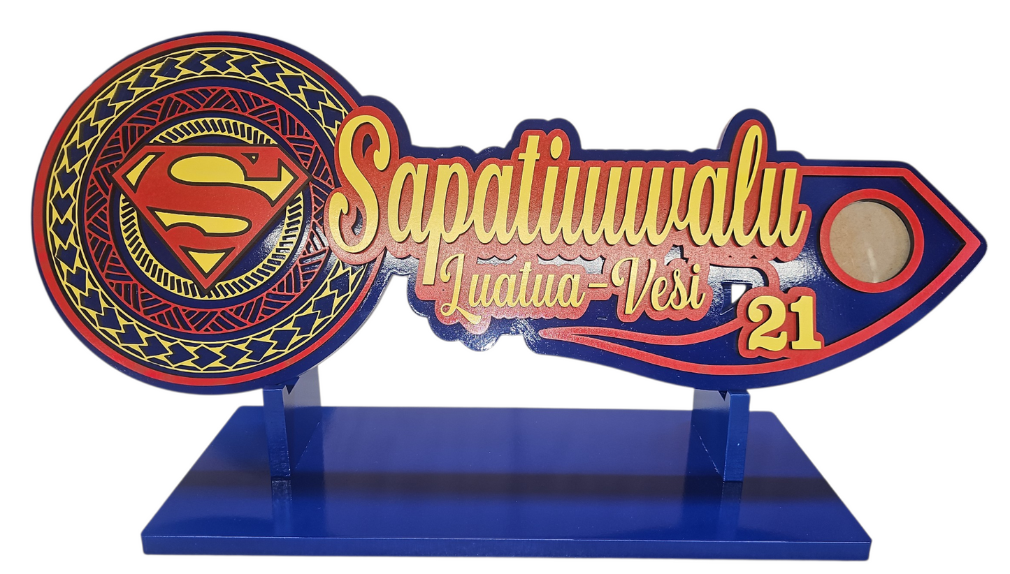 Samoan Superman 21st wood key