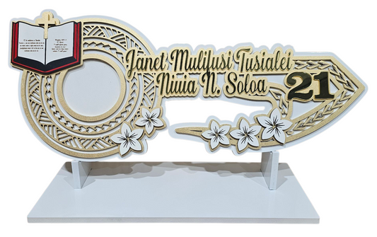 Pacifica Mini bible flower 21st wood key