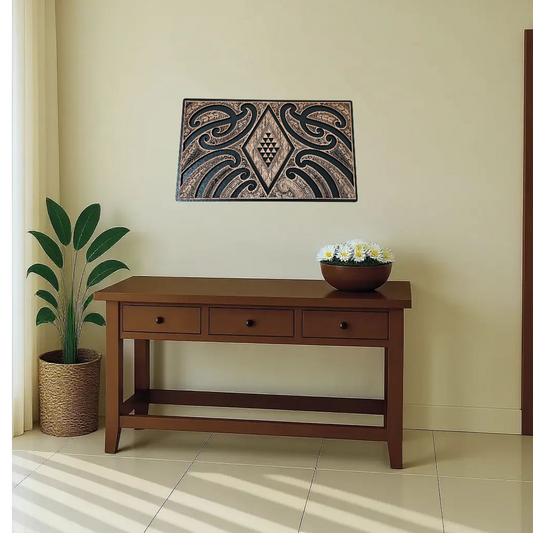 Maori Rectangular Detailed Koru Wall Art
