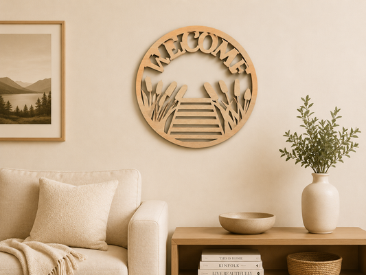 Reeds & wharf welcome sign