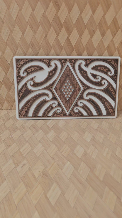 Maori Rectangular Detailed Koru Wall Art